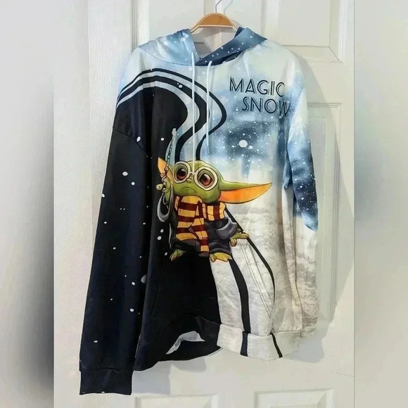 Unisex Yoda Harry Potter Collab 3D Print  Cool Pullover Hooded‎ Sz. XXL NWOT - Picture 3 of 8